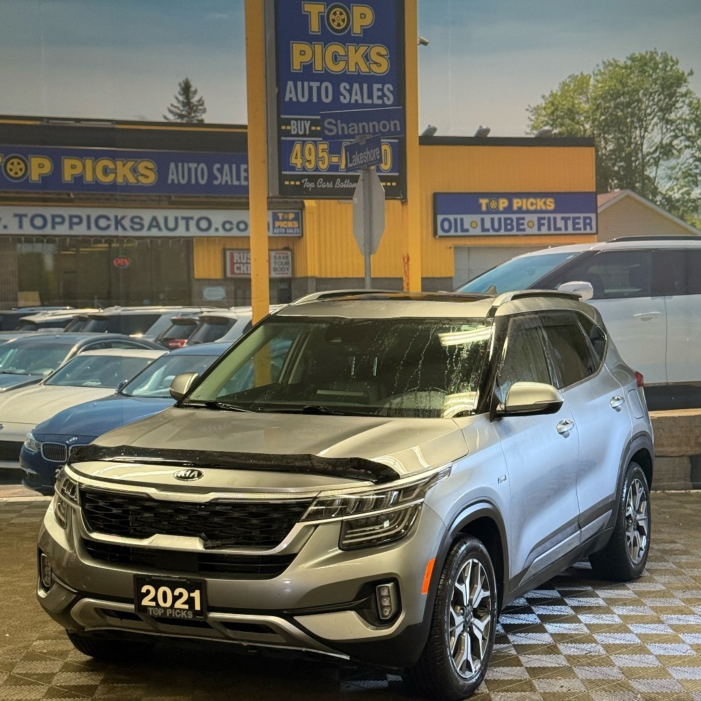 2021 Kia Seltos Leather, Heated & Cooled Seats, Sunroof, One Owner