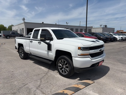 White 2018 Chevrolet Silverado 1500 Custom Double Cab 4WD Pickup Truck Four-Wheel Drive 6-Speed Automatic
