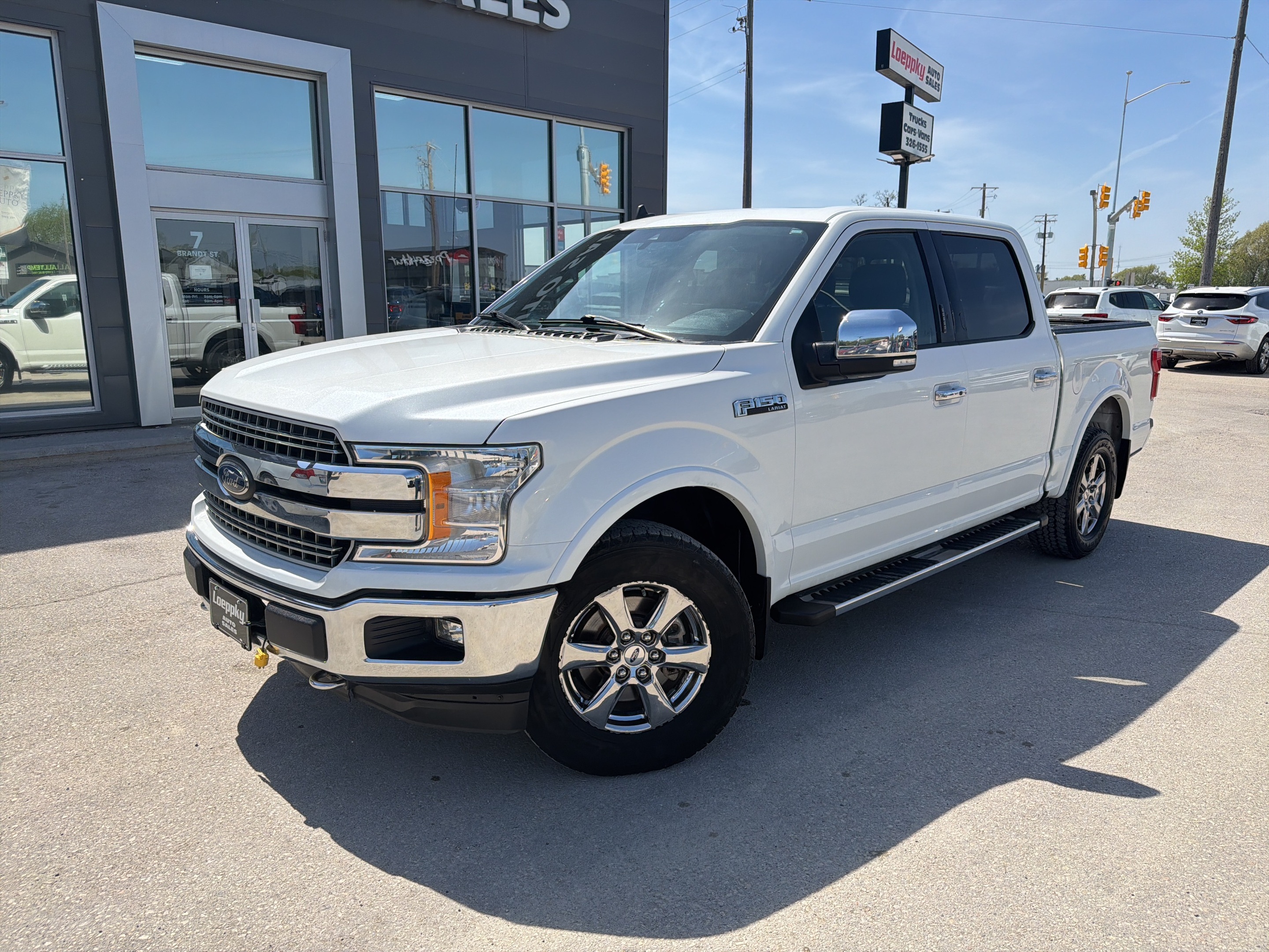 White 2020 Ford F-150 Lariat SuperCrew 4WD Pickup Truck Four-Wheel Drive Automatic