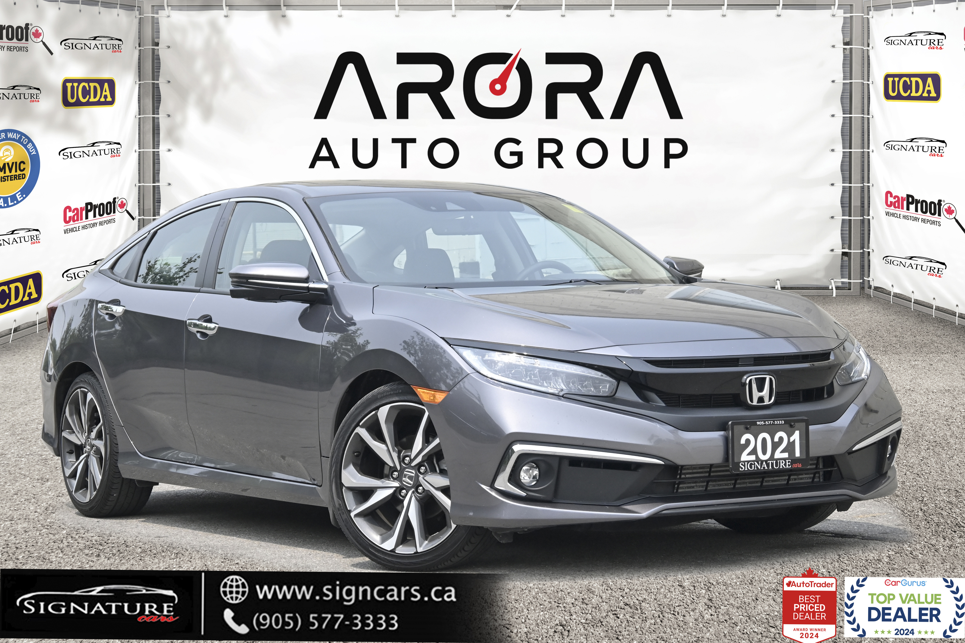2021 Honda Civic TOURING / NO ACCIDENT / SUNROOF / LEATHER /NAVI