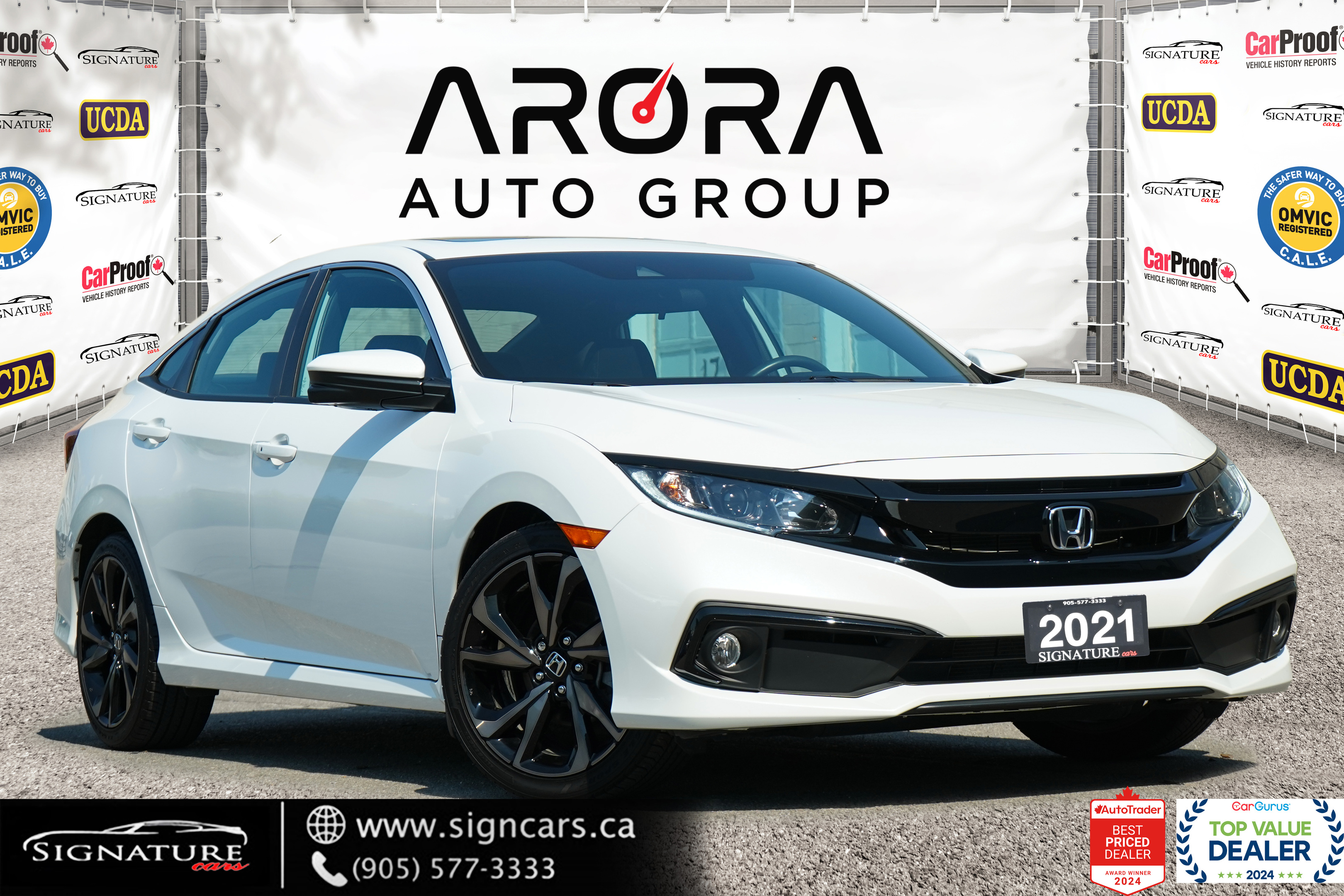 2021 Honda Civic SPORT / NO ACCIDENT / SUNROOF / CARPLAY/BSM/ALLOYS