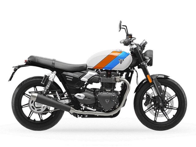 2025 Triumph Speed Twin 900 Pure WhiteMaui BlueTangerine Oran
