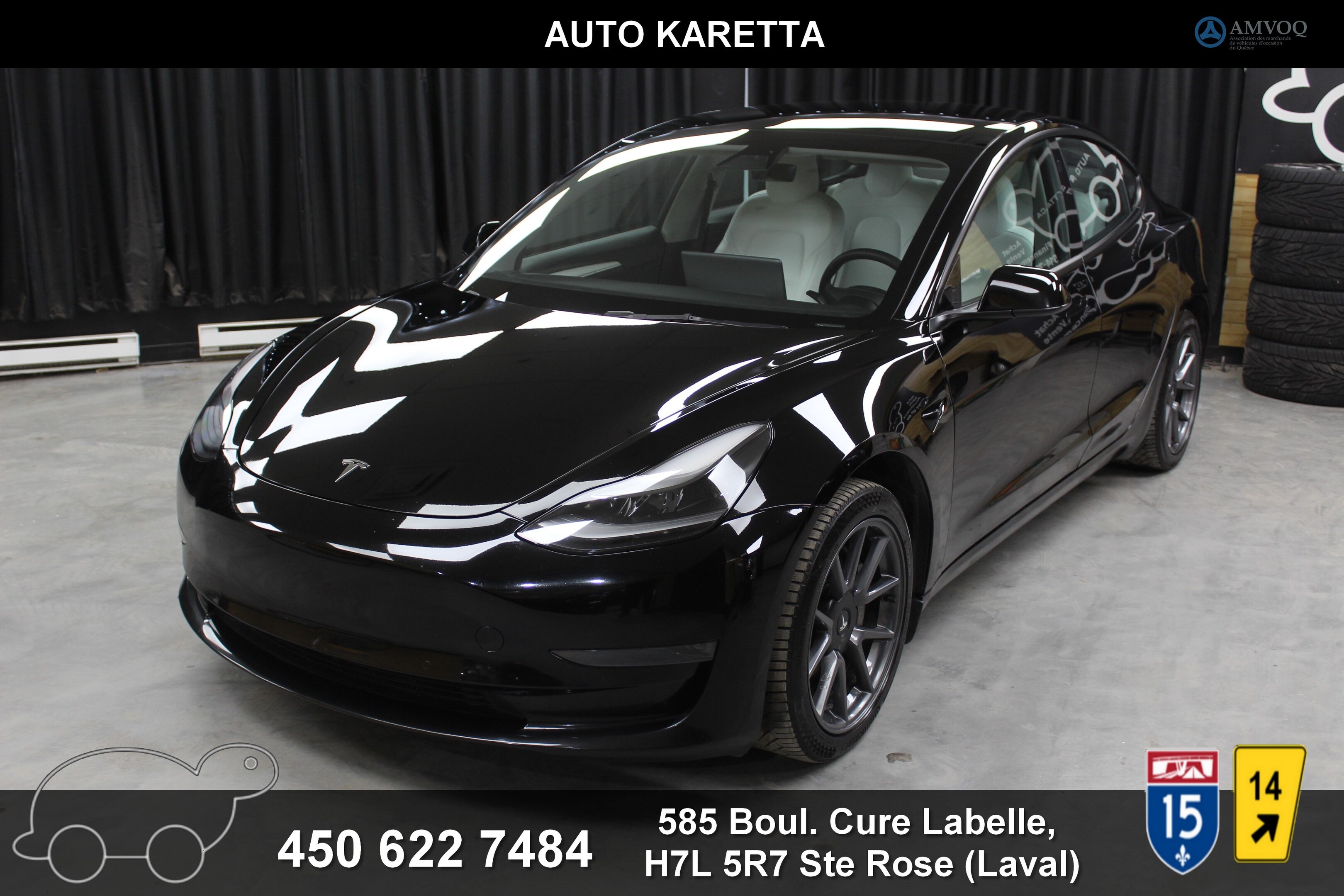 2022 Tesla Model 3 TESLA MODEL 3, WHITE LEATHER SEATS, CLEAN CARFAX