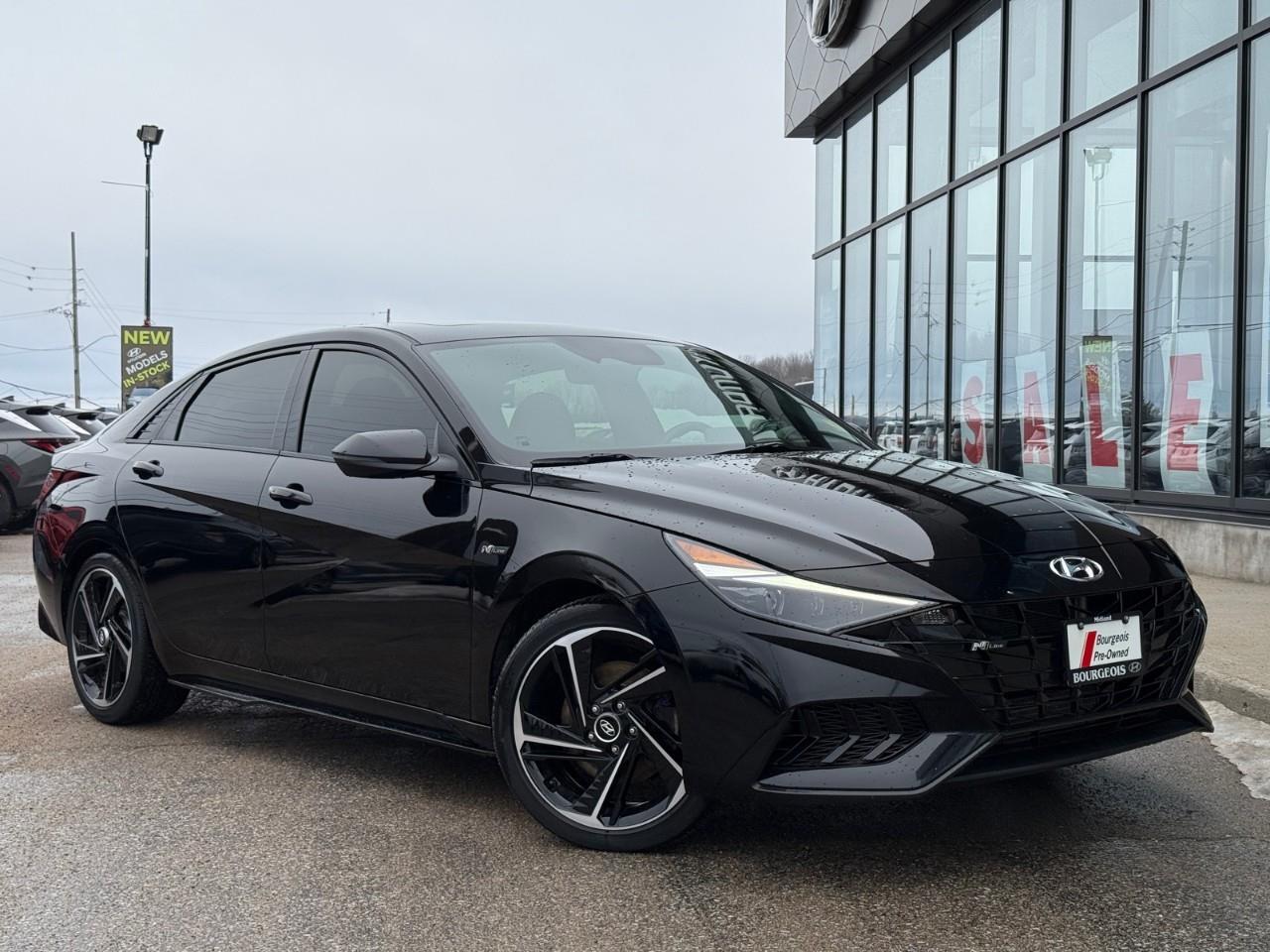 2022 Hyundai Elantra N Line HTD Seats, Leather Wrapped Steering Wheel, 
