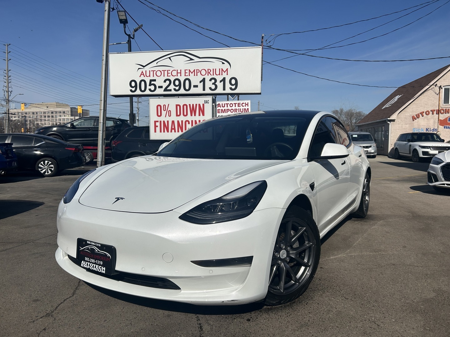 2021 Tesla Model 3 SR Pearl White Pano Roof / Leather / Blind Spot Ca