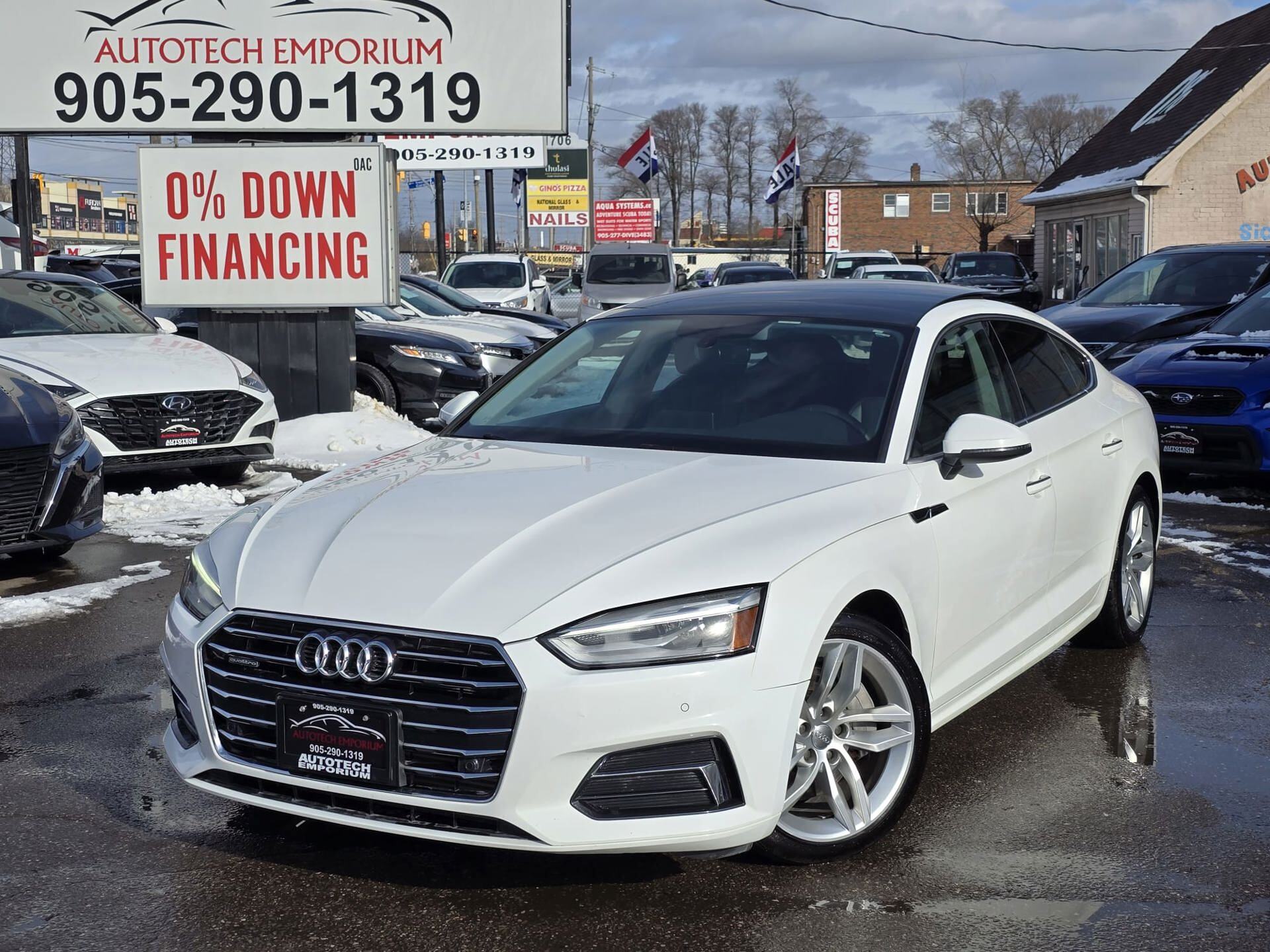 2019 Audi A5 Sportback Komfort 45 TFSI QUATTRO Pearl White Leat