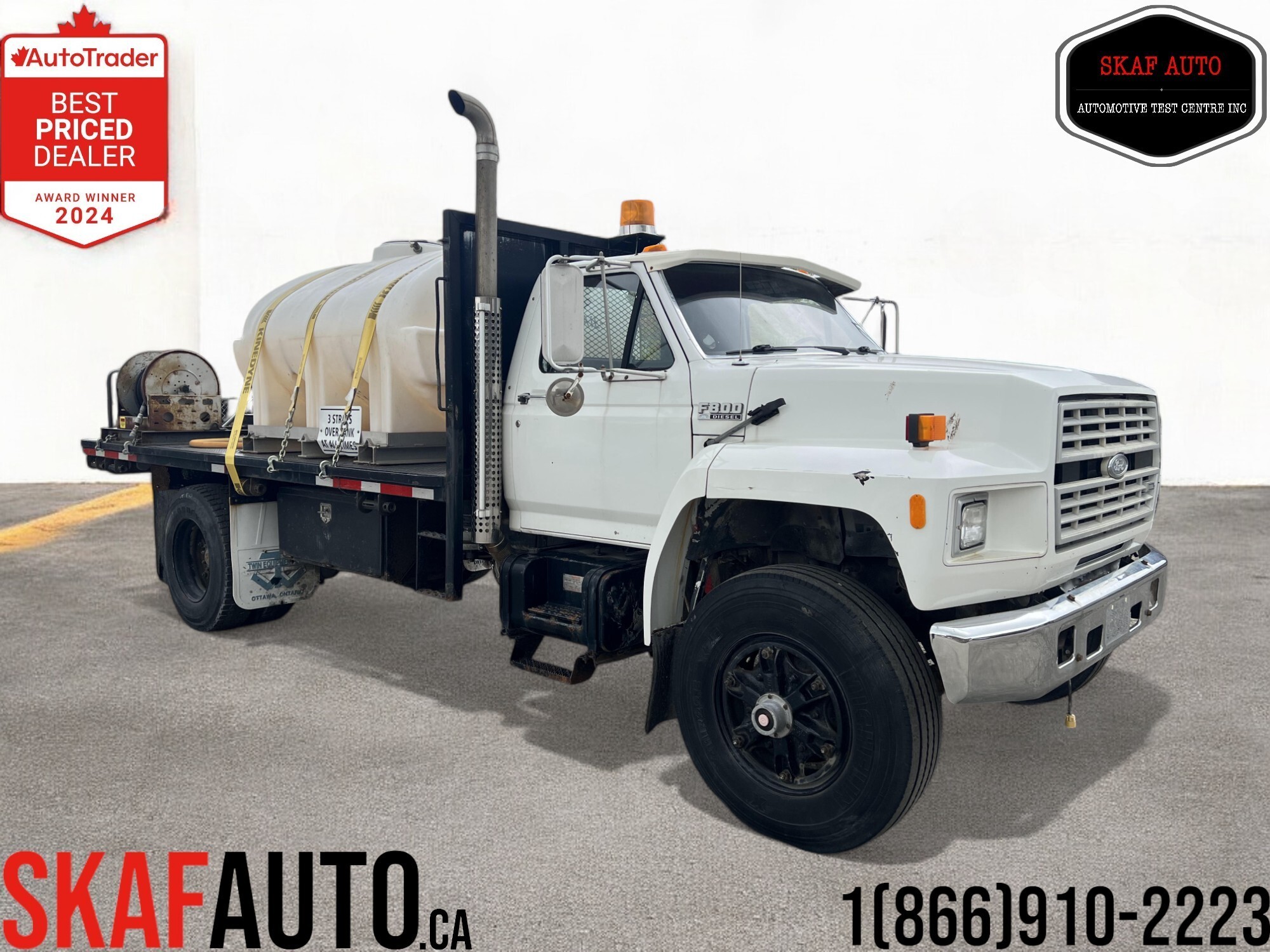 1990 Ford F-800 FLAT DECK! WATER TRUCK! ONE OWNER! DIESEL! LOW KM!