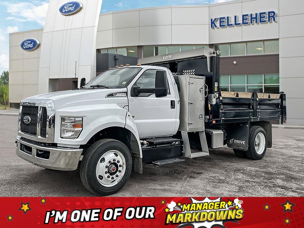 2024 Ford F-650 12'9 Voth Steel Dump Body with Cross Box w/ 66 Hea