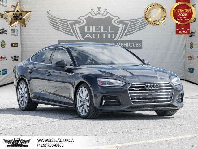 2018 Audi A5 Sportback Progressiv, QUATTRO, PANO, BACKUPCAM, PDC, LEATHER