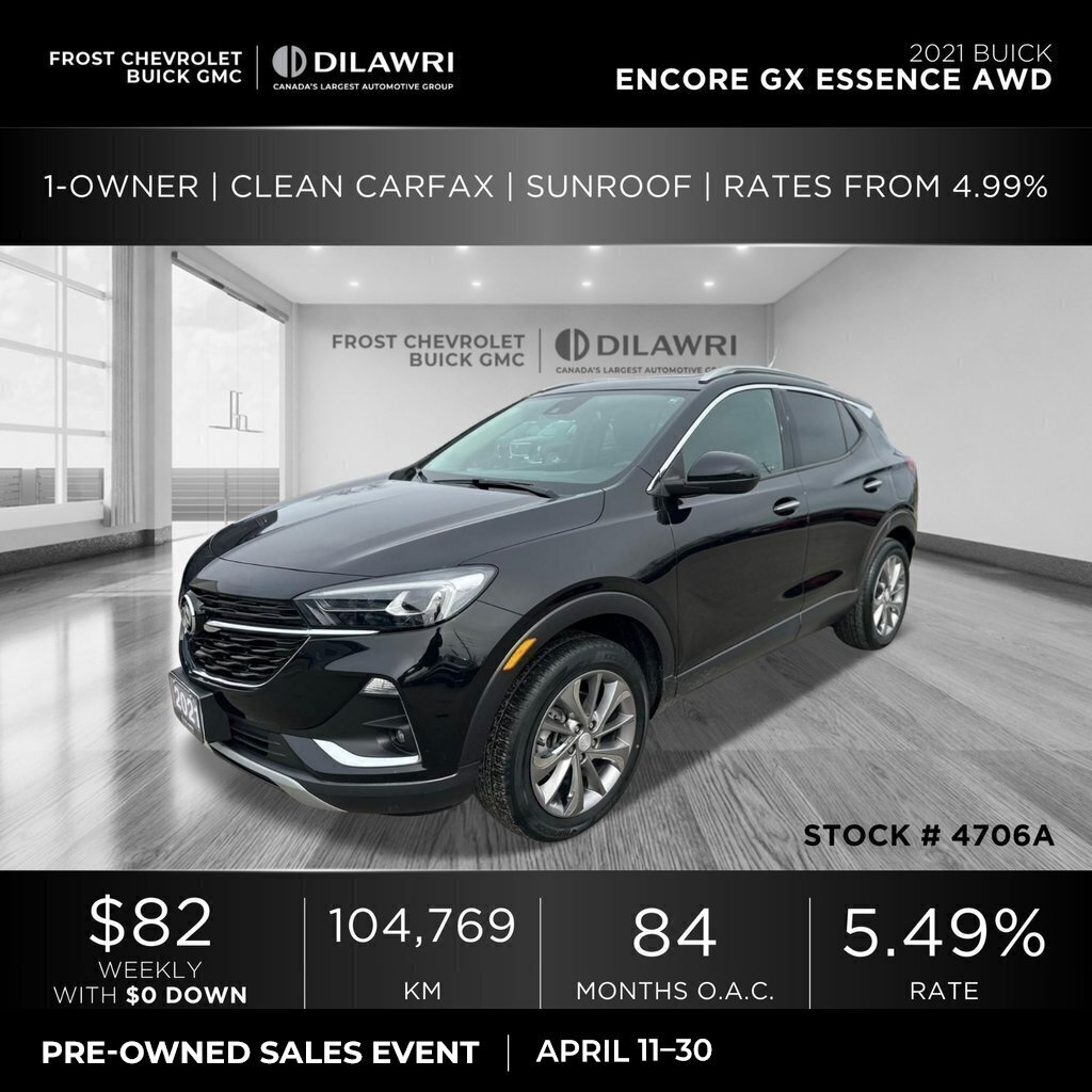 2021 Buick Encore Gx Essence AWD 1-Owner | Clean CarFax | Sunroof | 