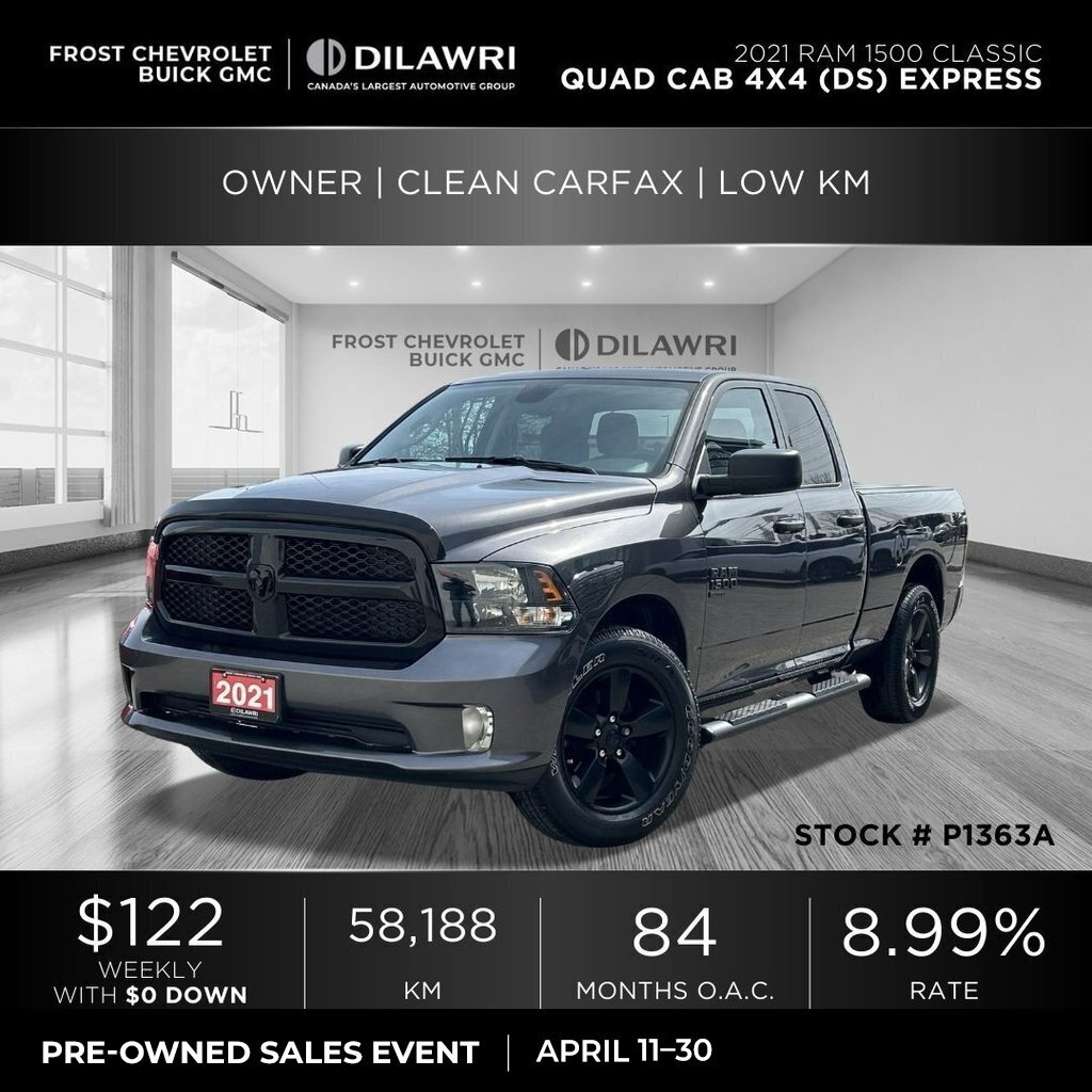 2021 Ram 1500 Classic Express 1-Owner | Clean CarFax | Low KM