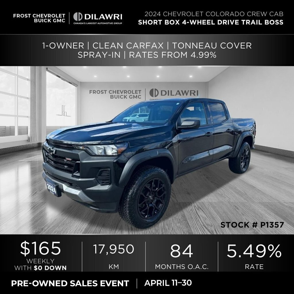 2024 Chevrolet Colorado Crew Cab Short Box 4-Wheel Drive Trail Boss 1-Owne