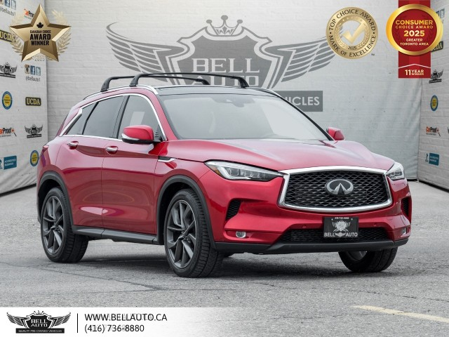 2021 Infiniti QX50 Sensory, 360CAM, HUD, AWD, LEATHER, NAVI, PANO, BA
