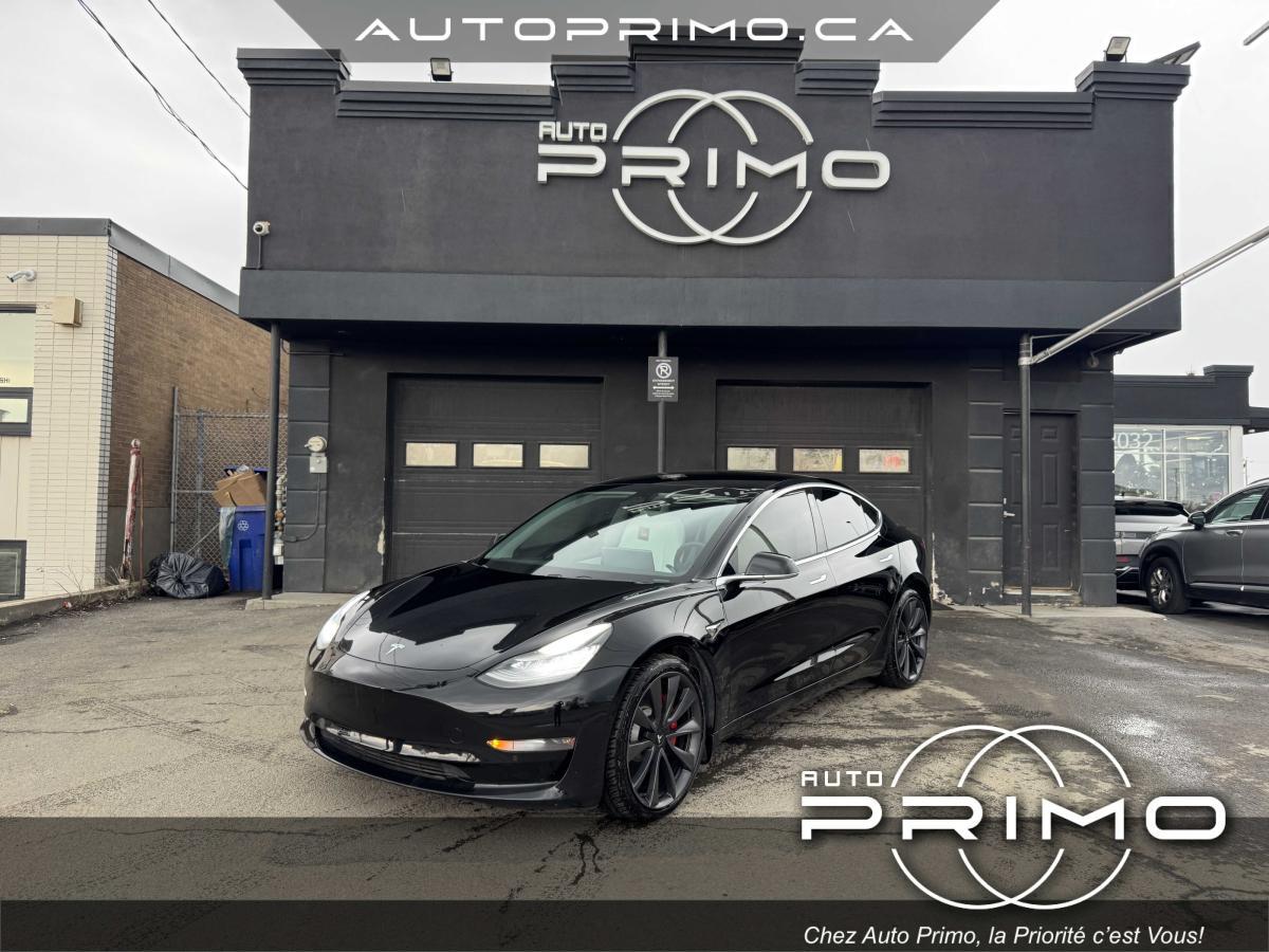 2020 Tesla Model 3 Performance AWD 507km Cuir Blanc Toit BT Cam360