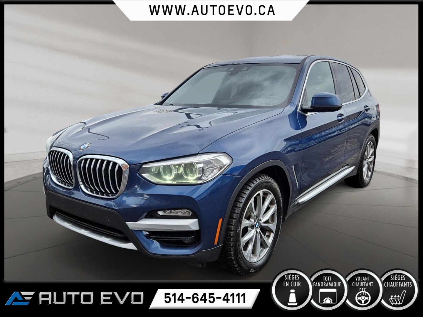 2018 BMW X3 xDrive30i * CUIR * TOIT PANO * GPS * FULL EQUIPE *