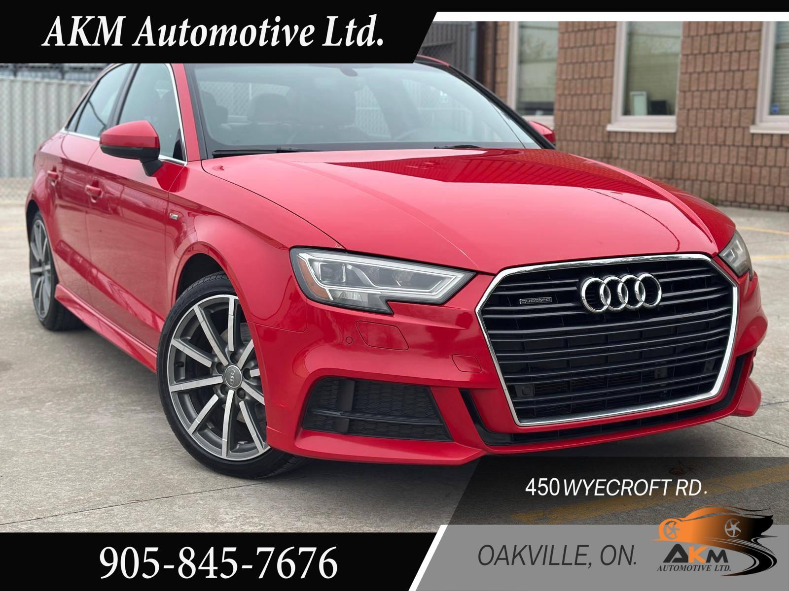 2017 Audi A3 4dr Sdn quattro 2.0T Technik S-LINE, Certified