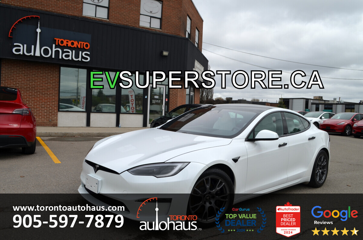 2023 Tesla Model S LONG RANGE I WHITE ON WHITE I YOKE