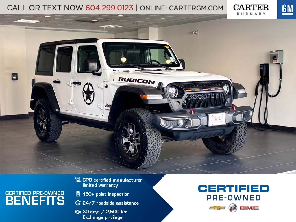 2018 Jeep WRANGLER UNLIMITED RUBICON 4WD | Blacked Out Alum Wheels/Rear Cam