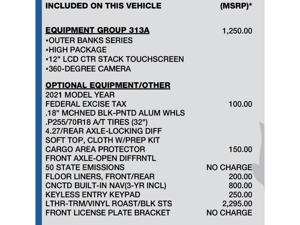 2021 Ford Bronco Outer Banks, Toronto, Cash