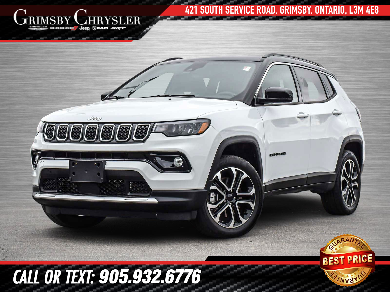 2023 Jeep Compass Limited Bright White | 2.0L TURBO | LEATHER | PANO