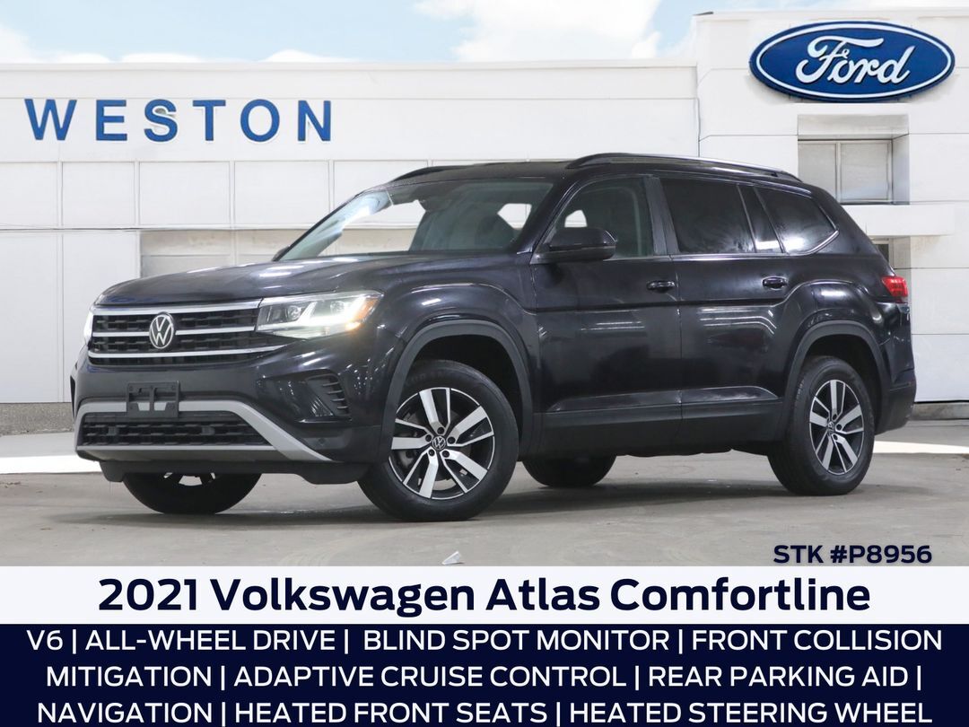 2021 Volkswagen Atlas 7 Passenger, Leather, Nav, Htd Seats, 3.5L V6