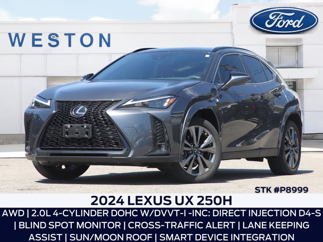 2024 Lexus UX HYBRID, F-Sport, AWD, Loaded, Low km, Clean Carfax