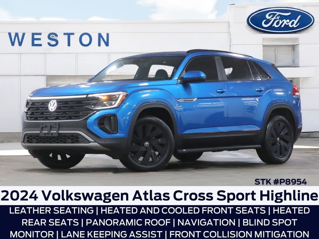 2024 Volkswagen Atlas Cross Sport Pano Roof, Nav, Leather Seats, Htd/Cooled Seats