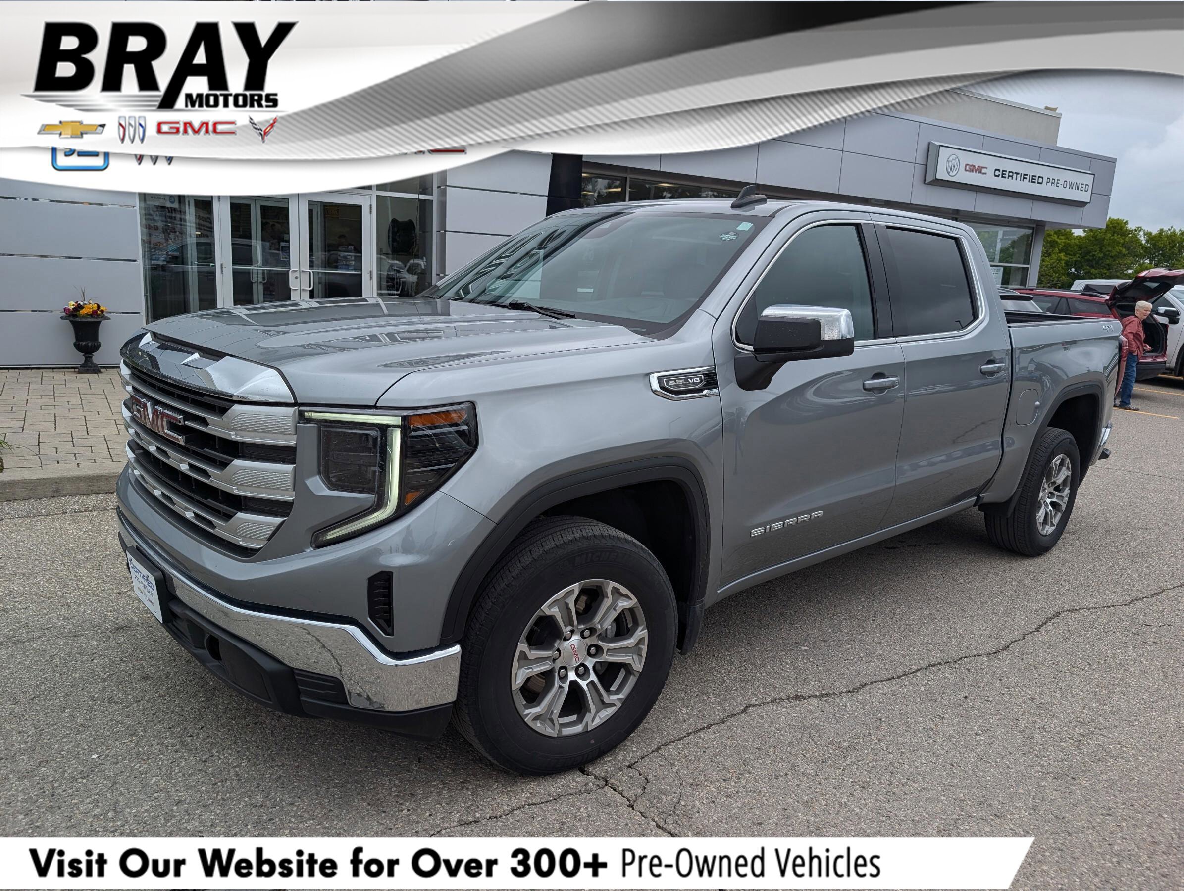 2023 GMC Sierra 1500 SLESLE, CREW, 4X4, 5.3L, HEATED CLOTH, TOW, 1-OWNE
