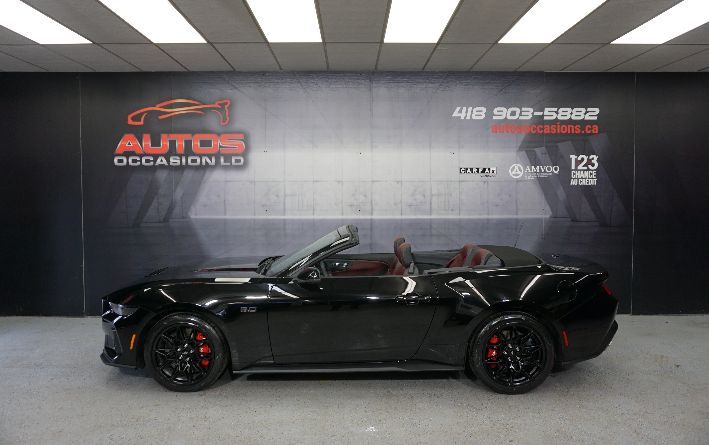 2025 Ford Mustang GT PREMIUM 5.0L AUTO CONVERTIBLE CUIR ROUGE WOW