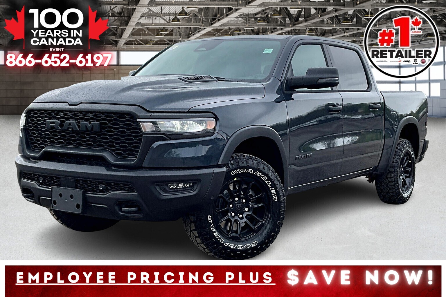 2025 Ram 1500 REBEL CREW | Sport Hood | Htd Seats | Starter