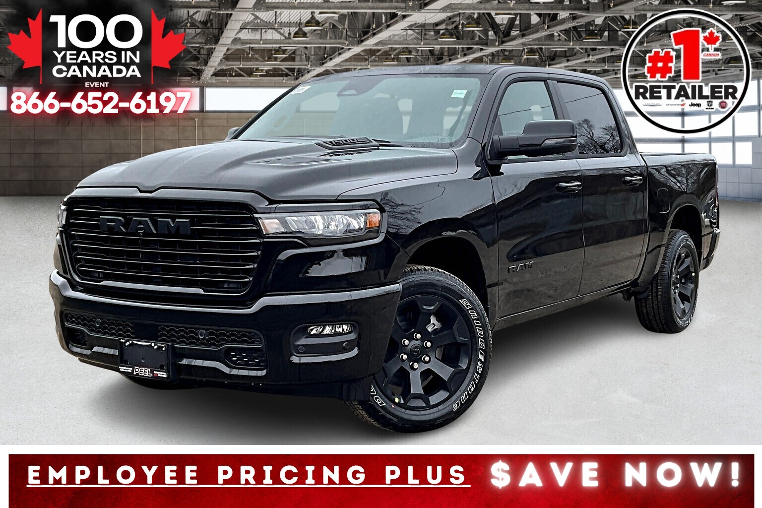 2025 Ram 1500 SPORT CREW | Pano Roof | Sport Hood | Anti Spin