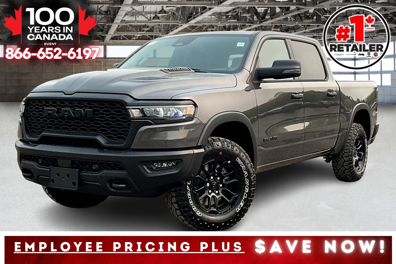 2025 Ram 1500 REBEL CREW | Sport Hood | Htd Seats | Starter