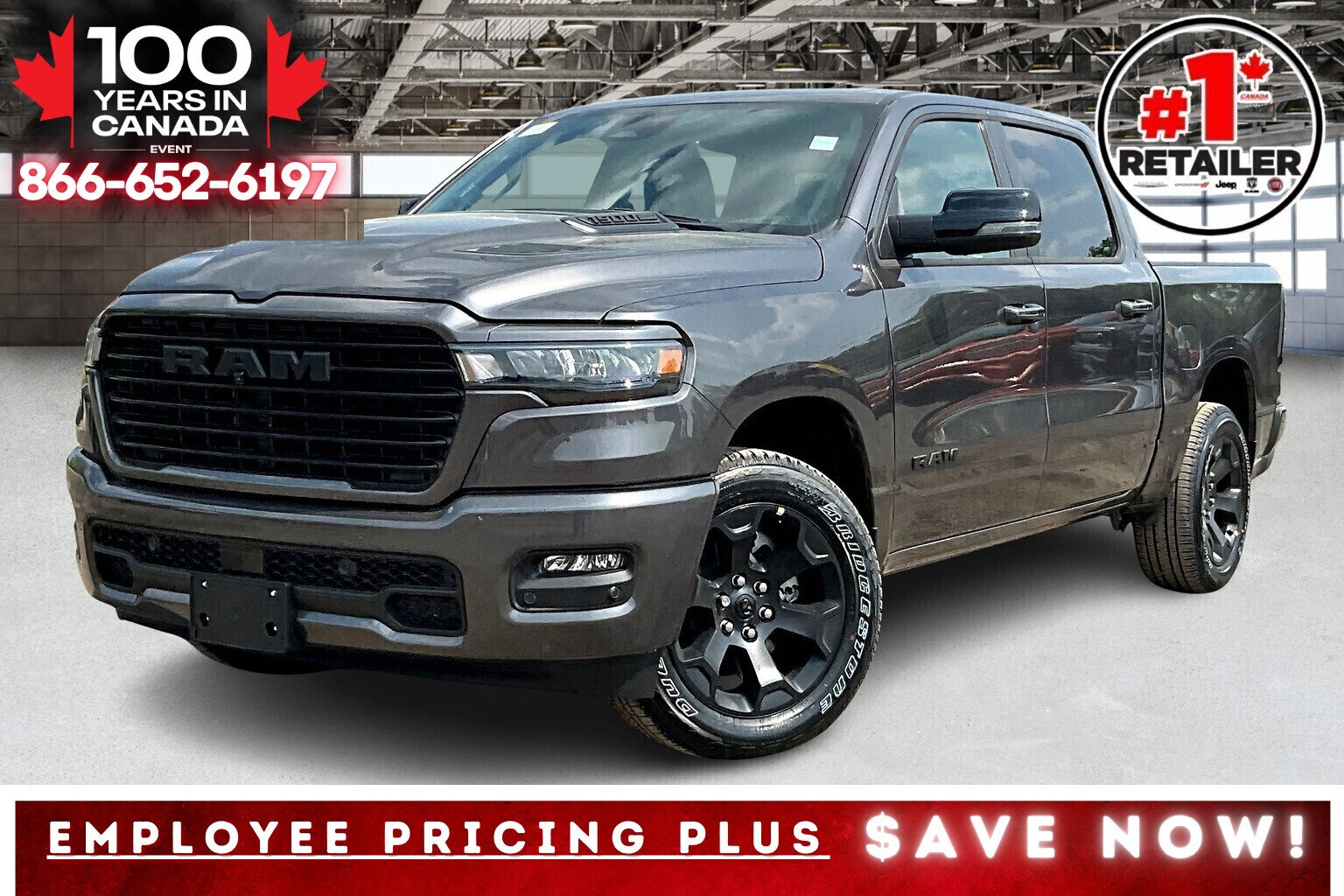 2025 Ram 1500 SPORT CREW | Sport Hood | Pano Roof | Anti Spin