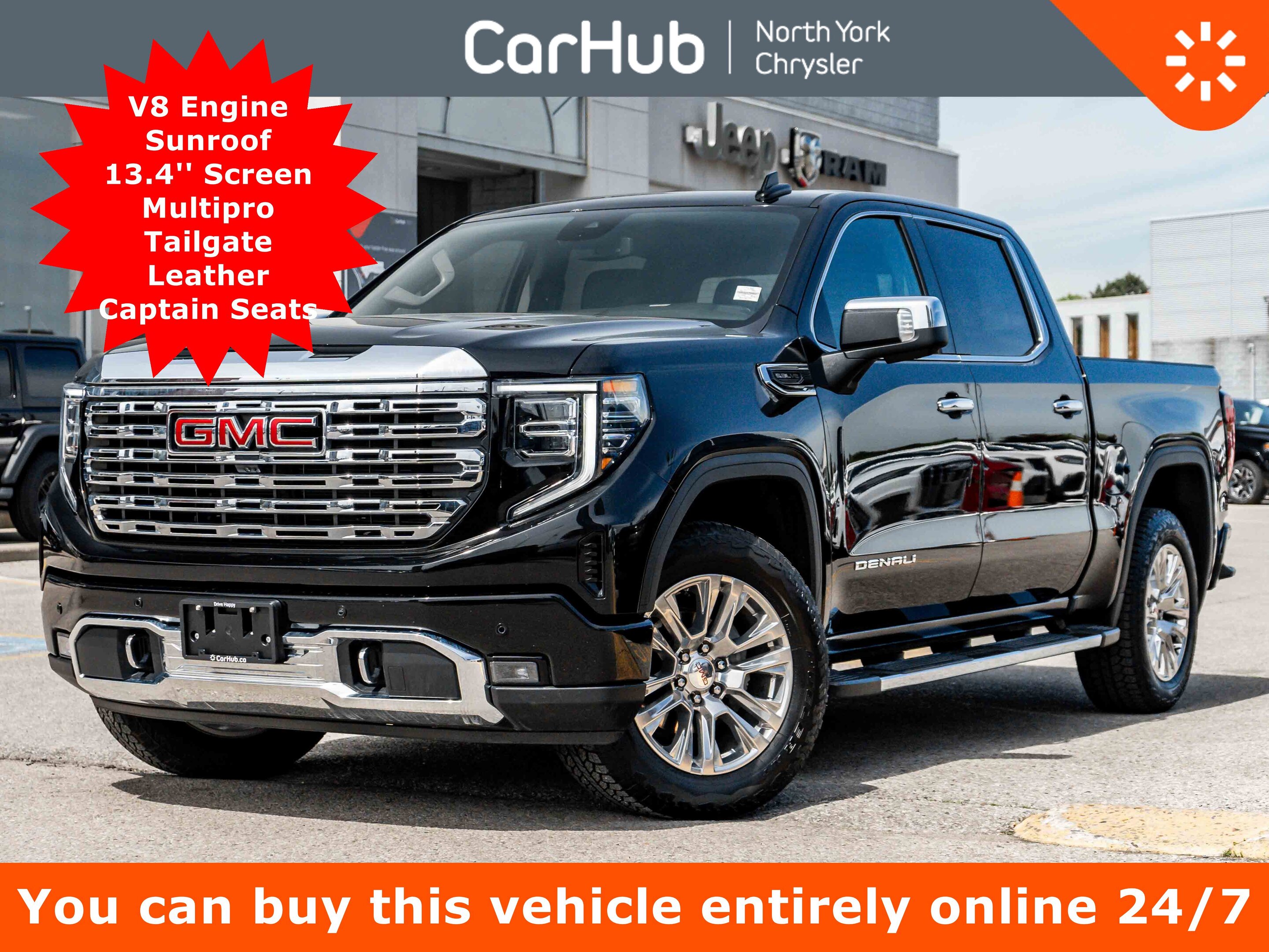 2024 GMC Sierra 1500 Denali 147 V8 Sunroof 13.4'' Screen Multipro Tailg