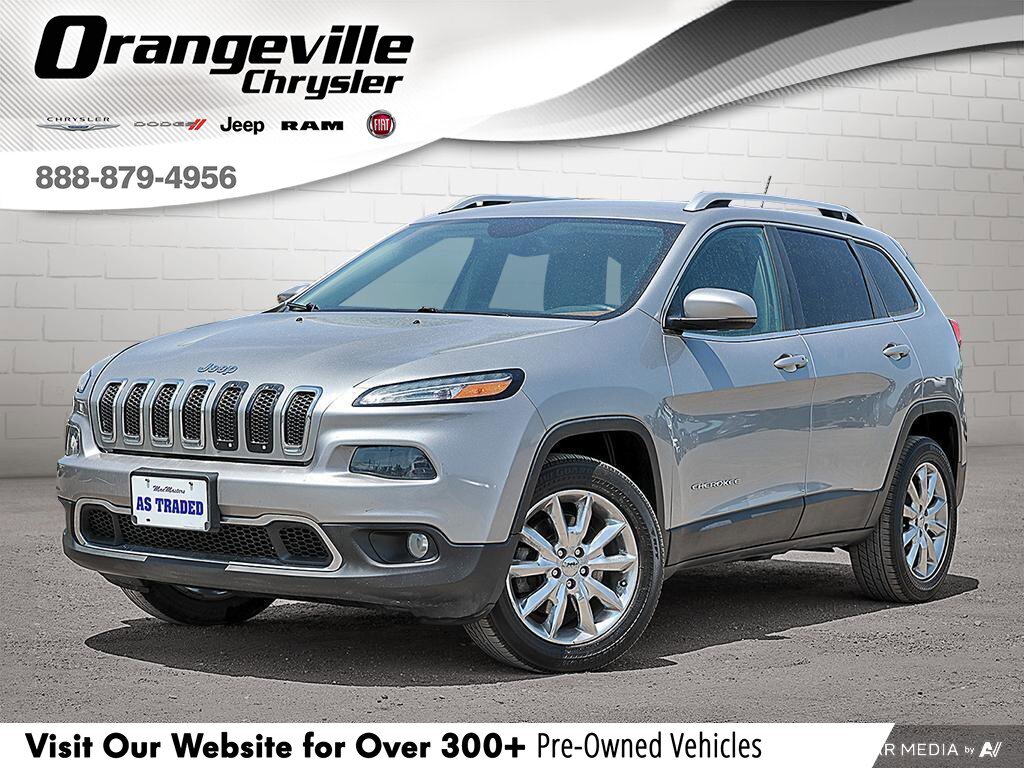 2015 Jeep Cherokee LimitedLIMITED, V6, 4X4, NAV, HTD/COOL, 1-OWNER, A