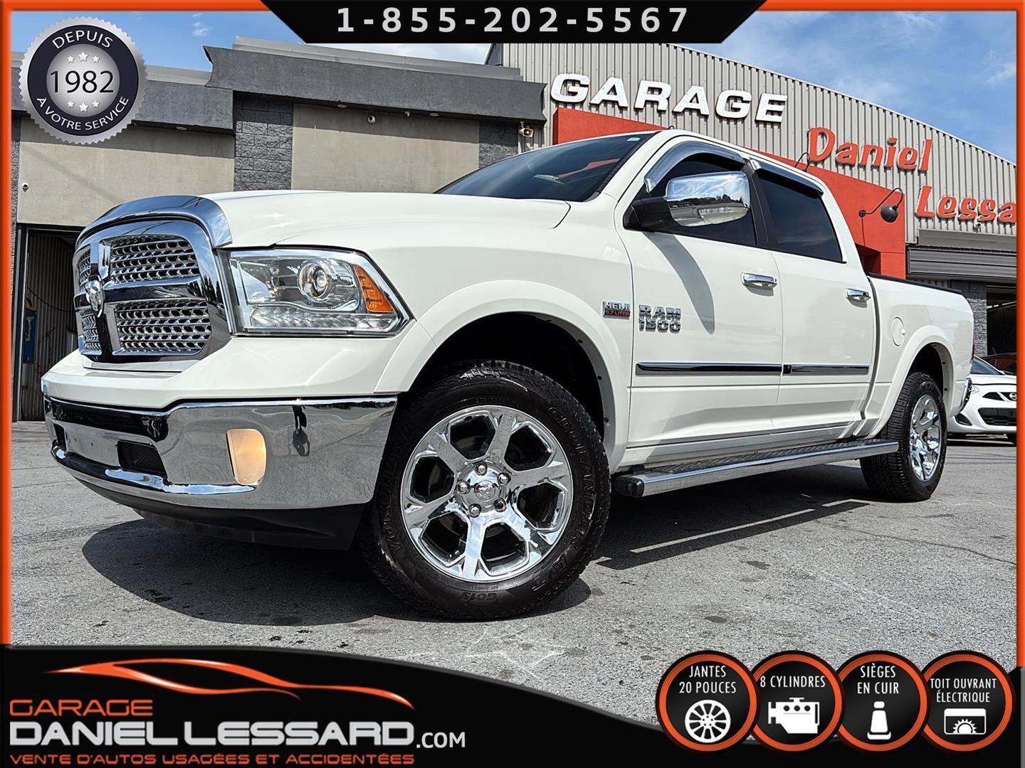 2017 Ram 1500 LARAMIE CREW BOITE 5.5', CUIR VENTILÉ, TOIT, GPS