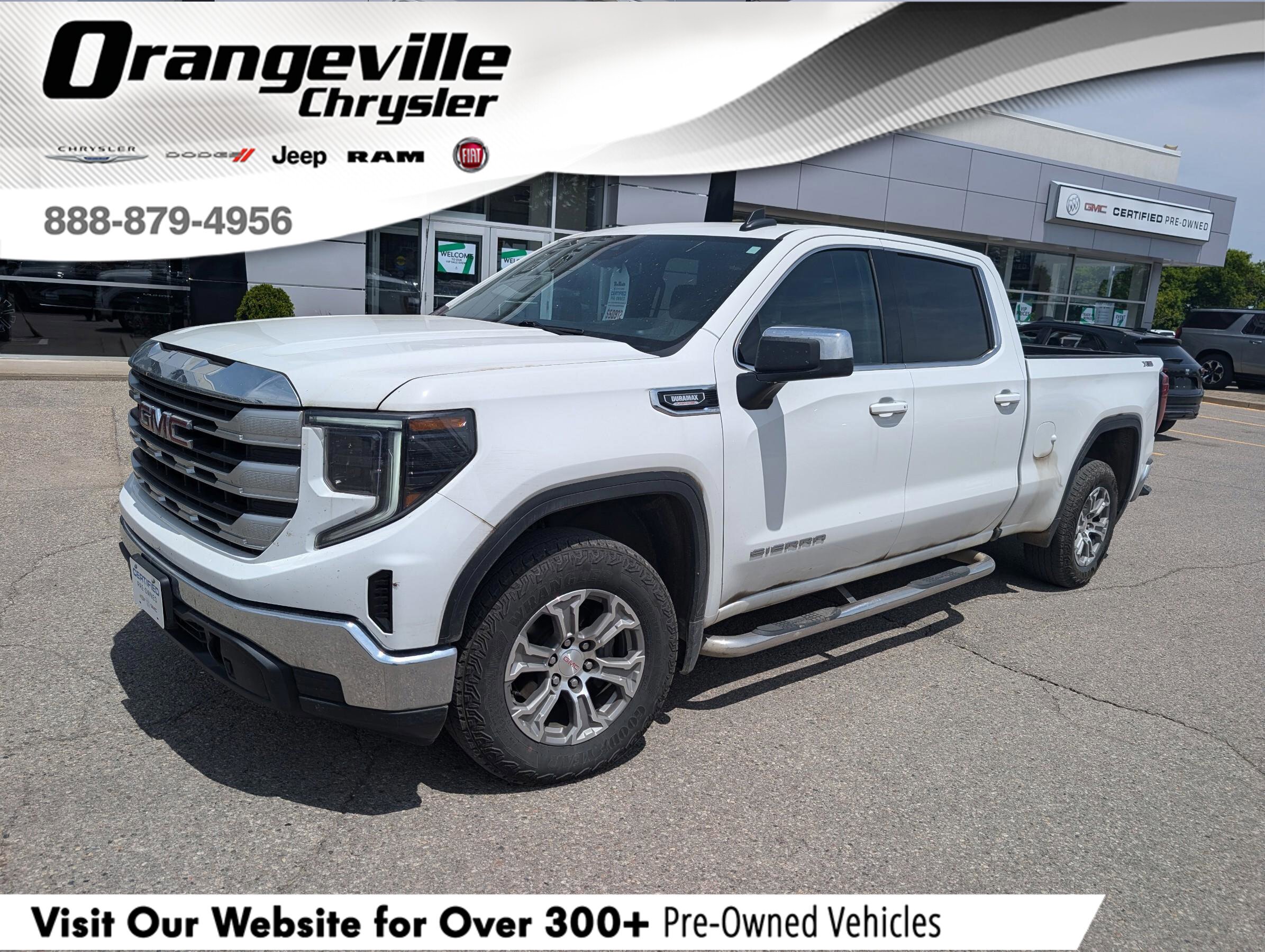 2022 GMC Sierra 1500 SLESLE, CREW, 4X4, DURAMAX, HEATED CLOTH, 1-OWNER!