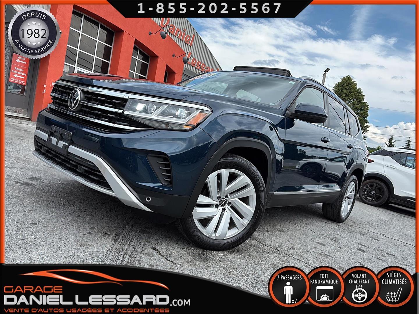 2021 Volkswagen Atlas HIGHLINE 3.6 L, 7 PLACES, MAG 20 GPS TOIT CUIR