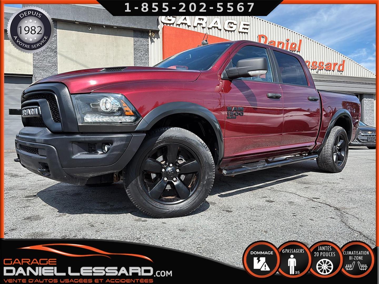 2021 Ram 1500 Classic CREW CAB V6 3,6L 8VITESSES, BTE 5,7, RATIO 3,55