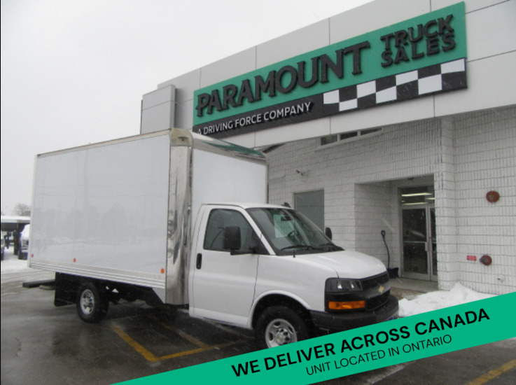 2023 GMC Savana 3500 GAS WITH 14 FT ALUMINUM CUBE VAN & ROLL OUT RAMP