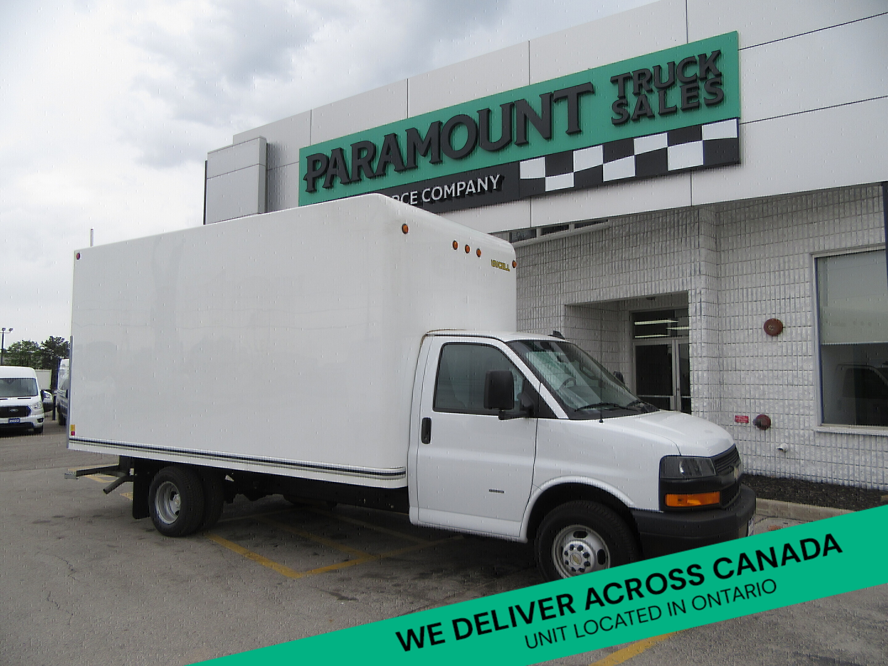 2023 Chevrolet Express Commercial Cutaway GAS WITH 16FT CUSTOM HIGH BOX CUBE & ALUM RAMP