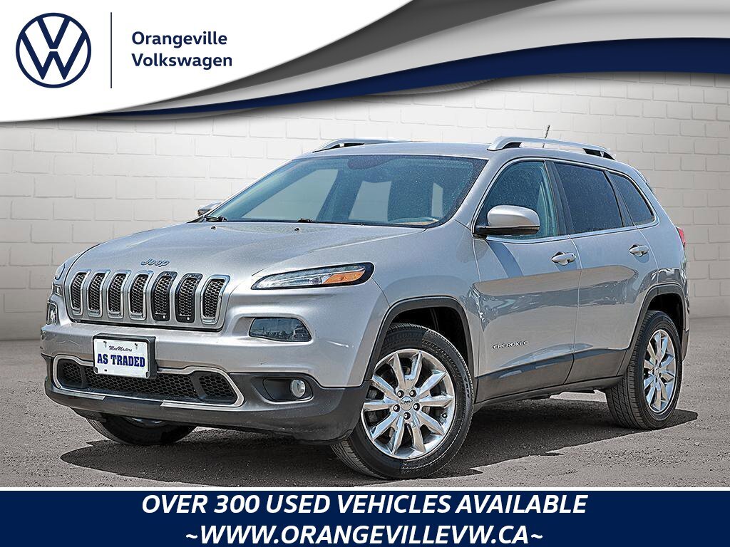 2015 Jeep Cherokee LimitedLIMITED, V6, 4X4, NAV, HTD/COOL, 1-OWNER, A