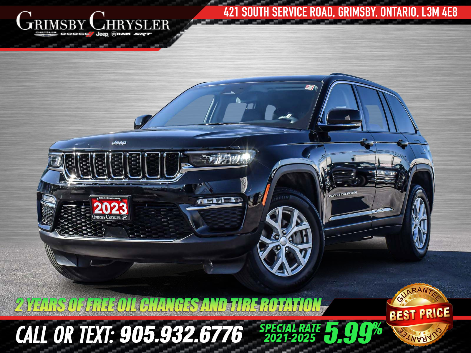 2023 Jeep Grand Cherokee Limited Diamond Black | 3.6L V6 | LEATHER | NAV | 