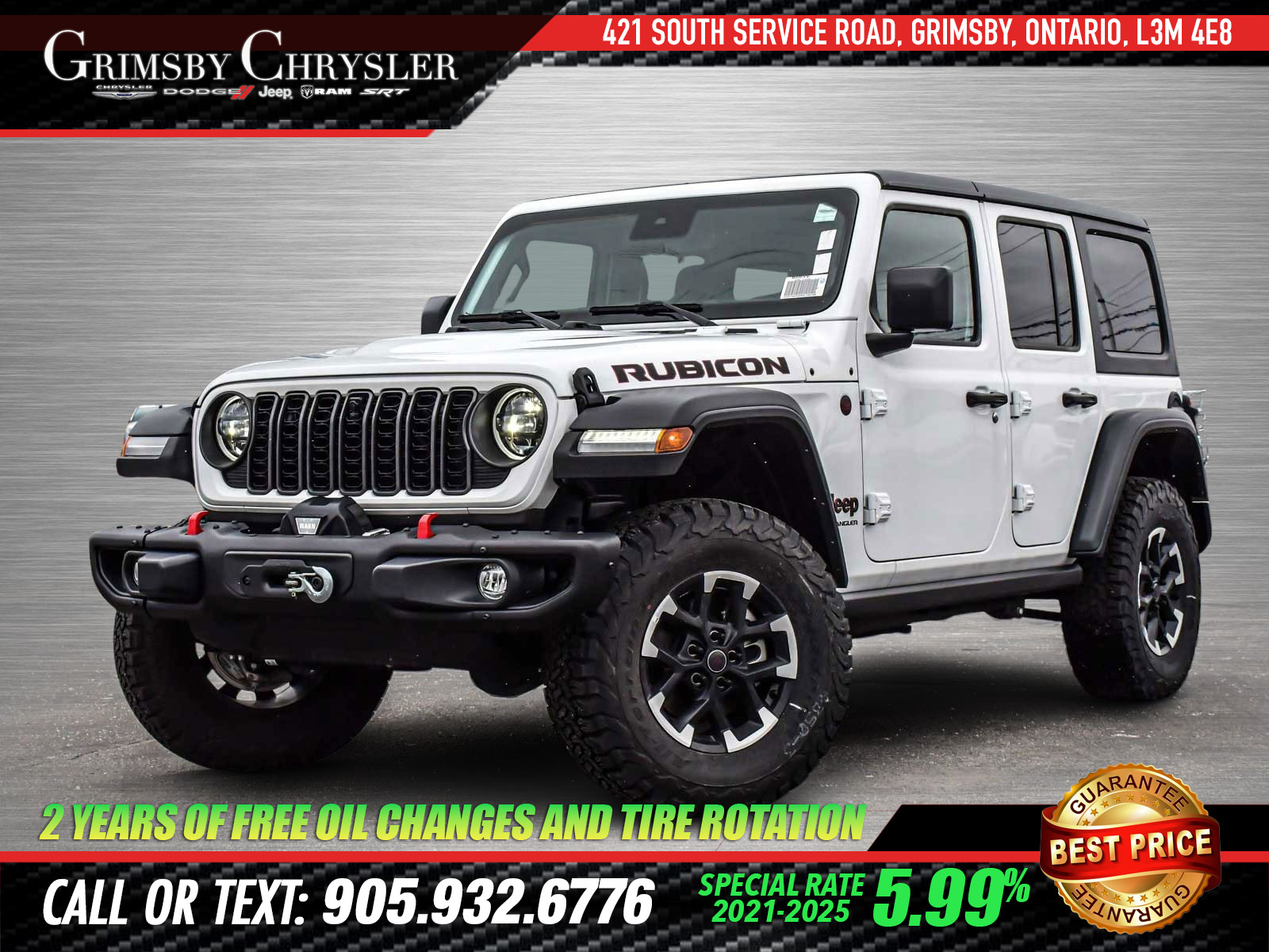 2024 Jeep Wrangler Rubicon Bright White | 3.6L V6 | NAV | LEATHER | W