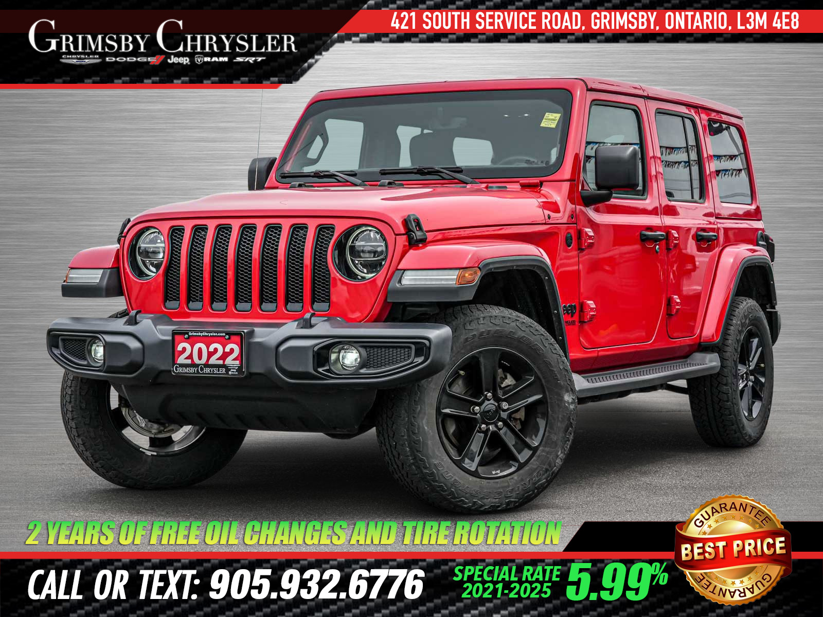 2022 Jeep WRANGLER UNLIMITED Sahara FIRECRACKER RED | ECODIESEL | ALTITUDE PKG 