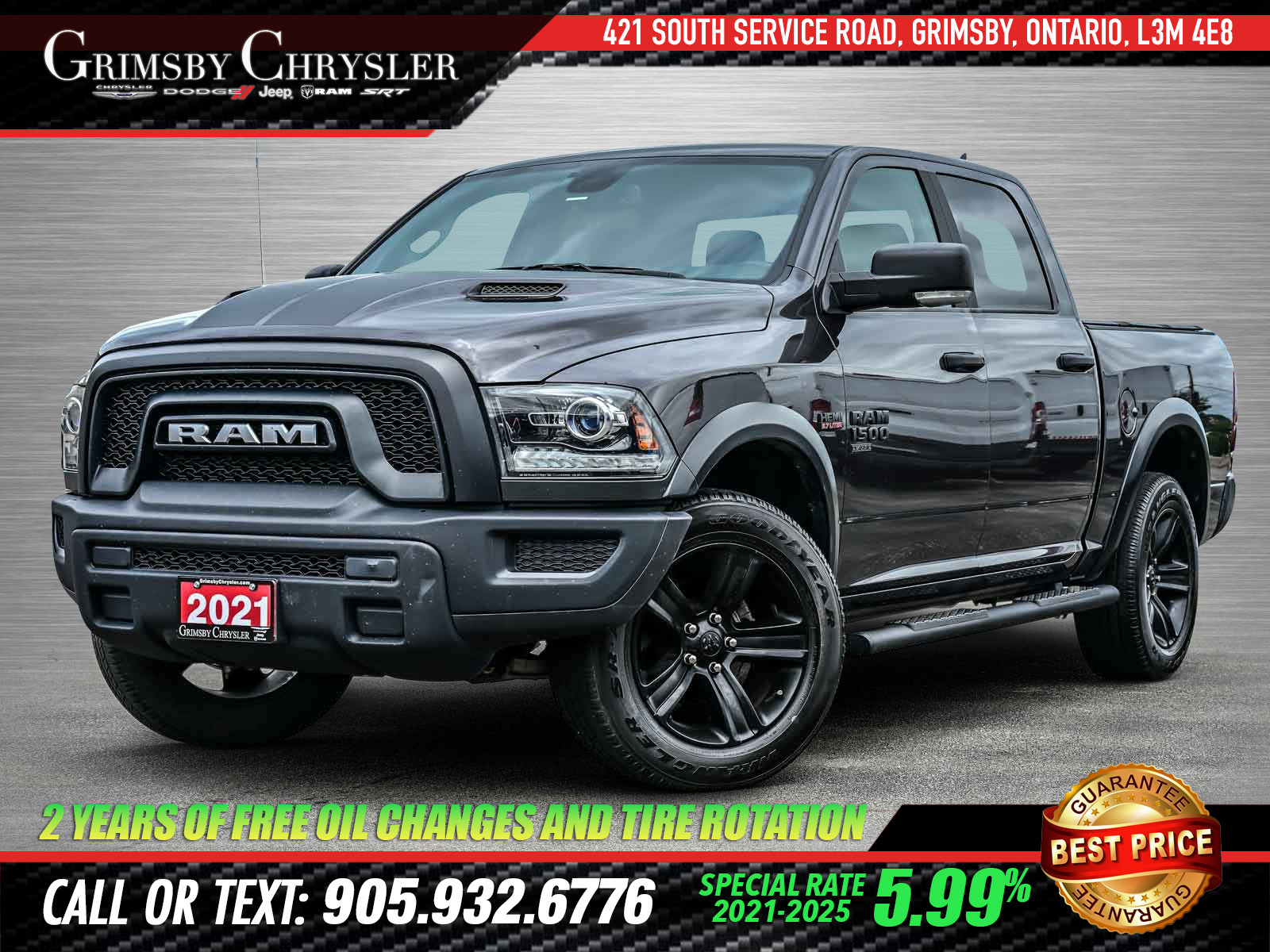 2021 Ram 1500 Classic SLT CREW | HEATED BUCKET SEATS | SPORT HOOD | 8.4 