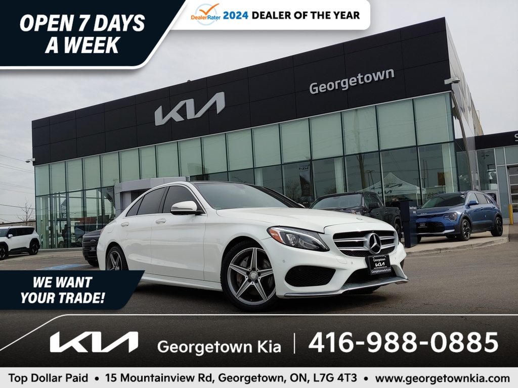 2017 Mercedes-Benz C300 4MATIC 2.0L AWD | SUNROOF | NAV | BU CAM | HTD SEATS