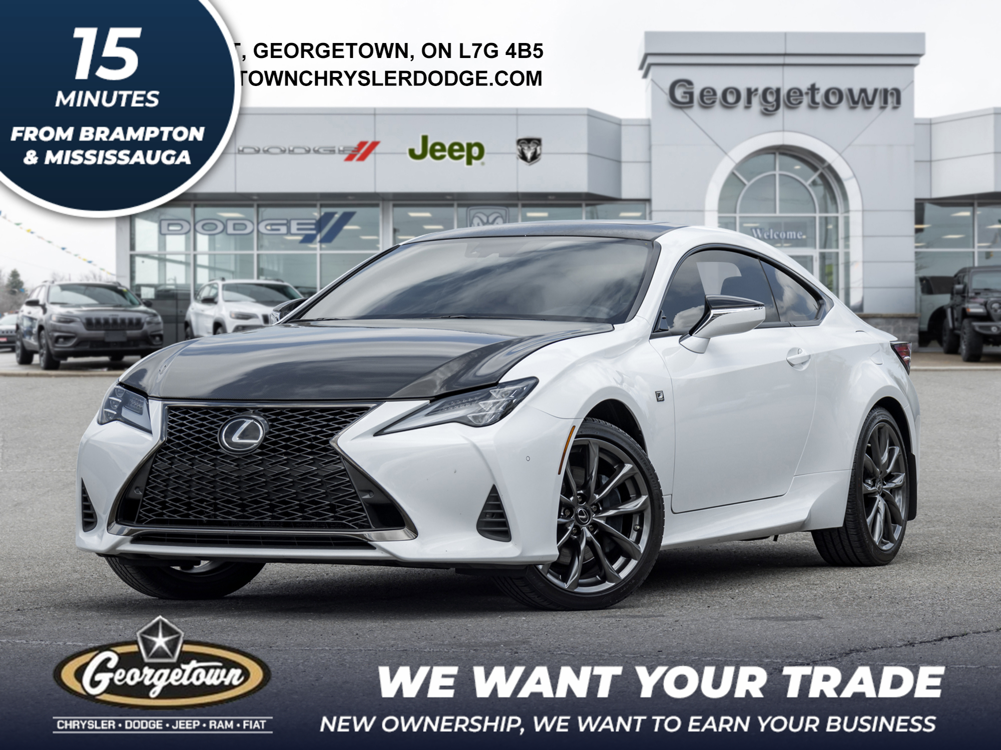 2022 Lexus RC CARBON WRAPPED HOOD | RED LEATHER INTERIOR |  AWD