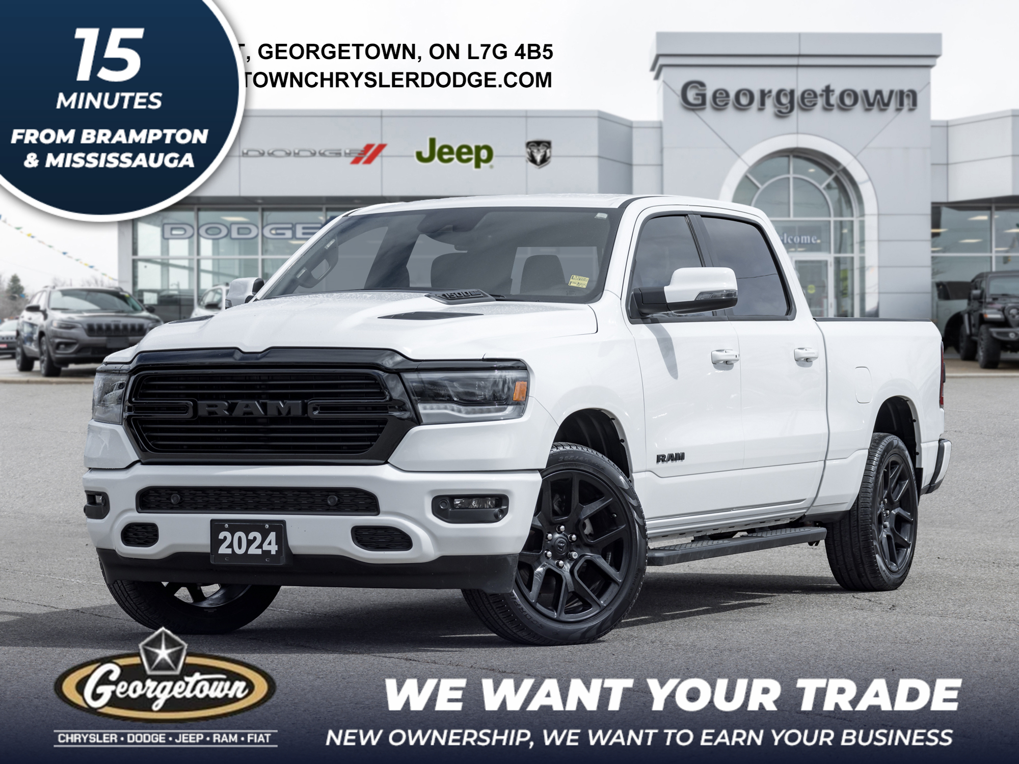 2024 Ram 1500 Sport | HEMI | LONG BOX | RUMBLE EXHAUST | 36 K KM