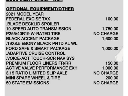 used 2021 Ford Mustang car, priced at $43,900